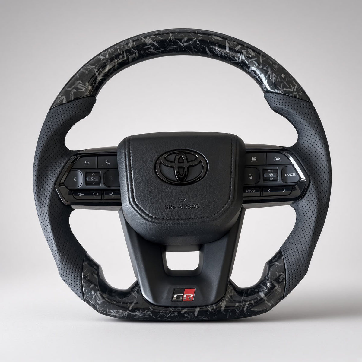 Toyota GR300 Hilux/Prado/Land Cruiser steering wheel - Forged Carbon (Black & Grey)